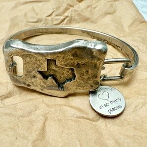 Rustic Silver Texas Cutout Bracelet